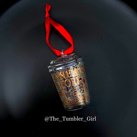 ♥️NEW♥️Starbucks 2021 Holiday NEW YORK Metallic Gold Christmas Tree Ornament